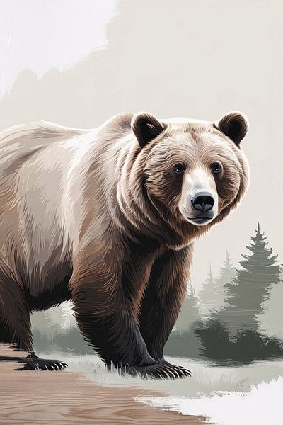 Majestätischer Bär in der Natur von Art & Soul Creations