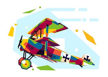 Fokker Dr.I in WPAP Illustration von Lintang Wicaksono
