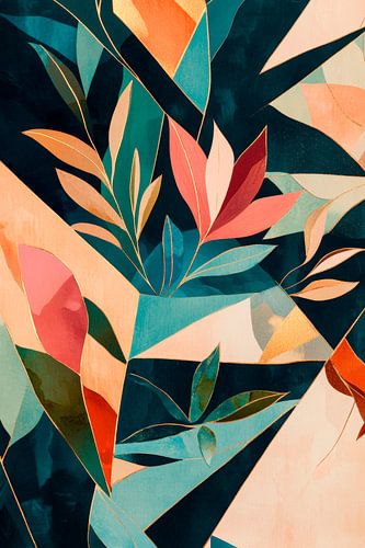 Colourful geometric plant world in focus