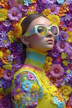 flower power generation woman with flowers