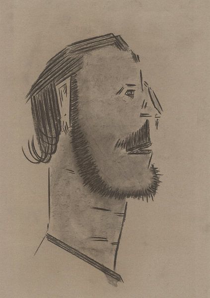 En profil portret, man van Wouter Springer