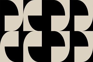Moderne abstrakte minimalistische geometrische Retro-Formen in Schwarz und Weiß 5 von Dina Dankers