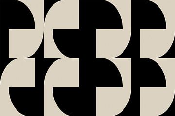 Moderne abstracte minimalistische geometrische retro vormen in zwart en wit 5 van Dina Dankers