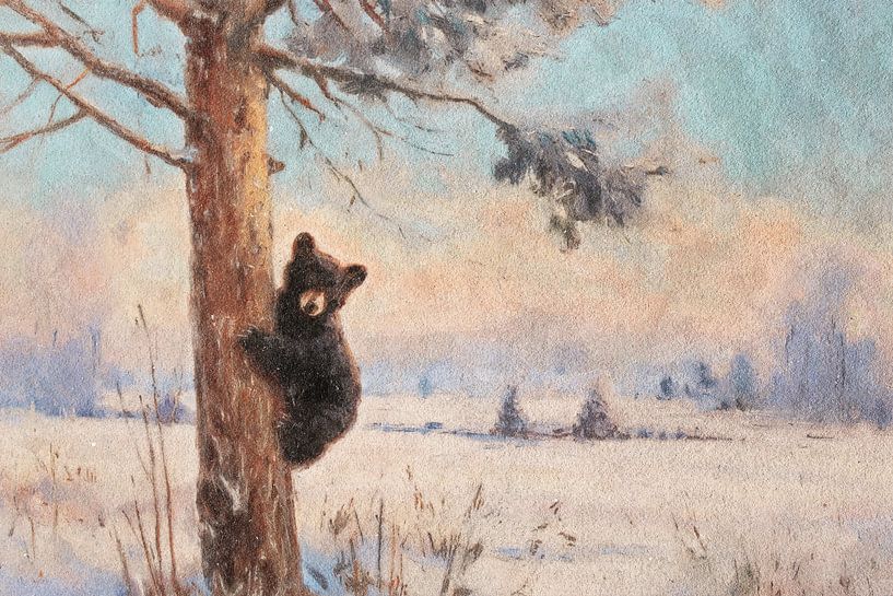 Jeune ours dans la neige par Whale & Sons