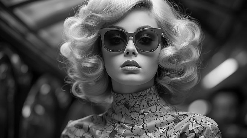 Porträt einer Frau im Stil der 60er Jahre von Animaflora PicsStock