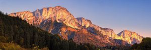 Panorama zonsopkomst Berchtesgadener Alpen van Henk Meijer Photography