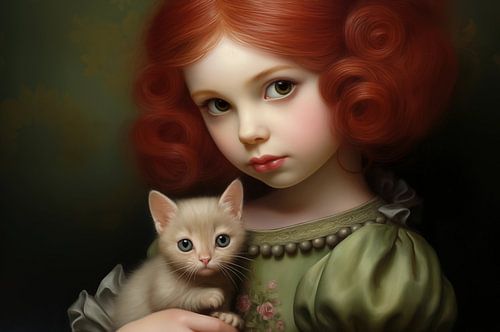 Cute girl with her pet