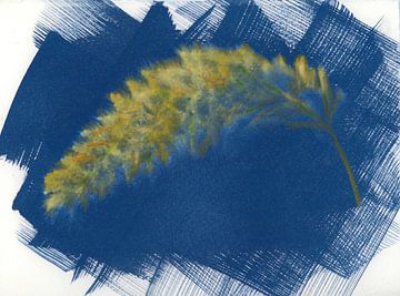 Grass palm in blue by Annemarie Wolkers-Ven