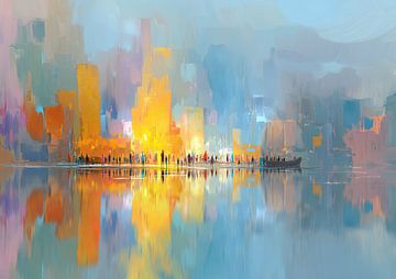 Crowd Along the Golden Shore