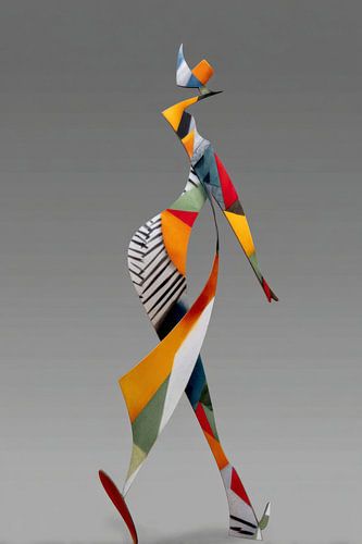 Striped Silhouette Figure