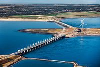 Aerial photo of Oosterscheldekering flood barrier