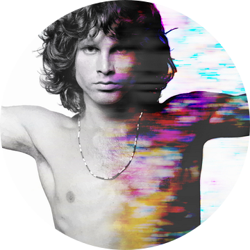 Jim Morrison Modern Abstract Portret in Zwart/Wit Kleur van Art By Dominic