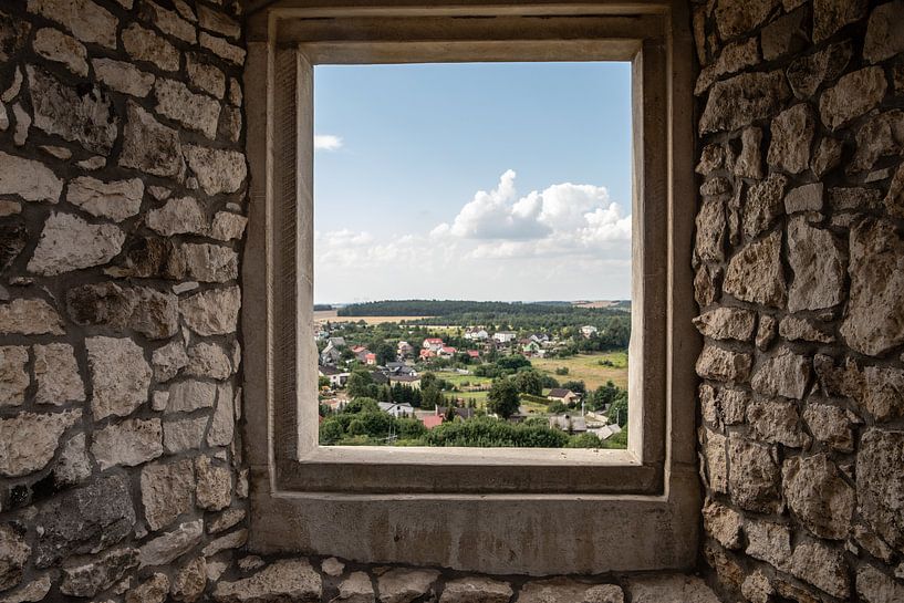 Blick auf die Landschaft von einer Burg aus von Eric van Nieuwland
