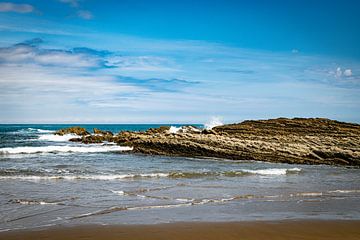 itzurun beach or zumaia beach in spain