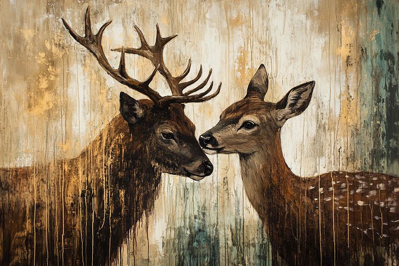 Deer and roe in harmony by Imperial Art House