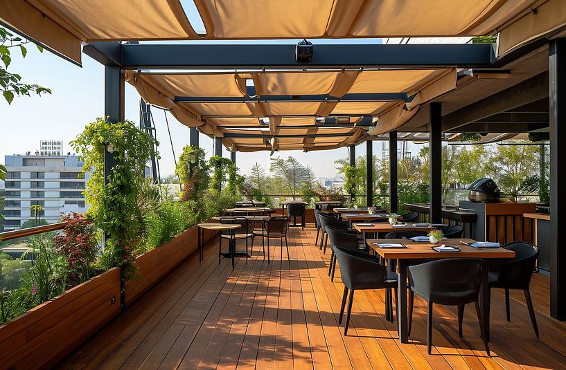 Restaurant op het dak van fernlichtsicht