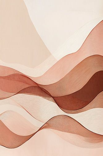 Wavy Lines in Warm Pink