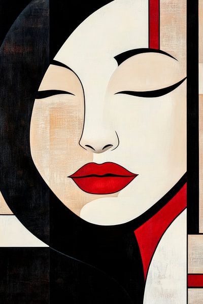 Eleganz in Rot und Schwarz vereint von Poster Art Shop