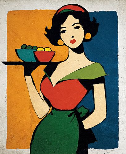 Femme et fruits | Une femme joyeuse servant des fruits frais