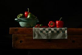 Stilleven paprika en rode pepers