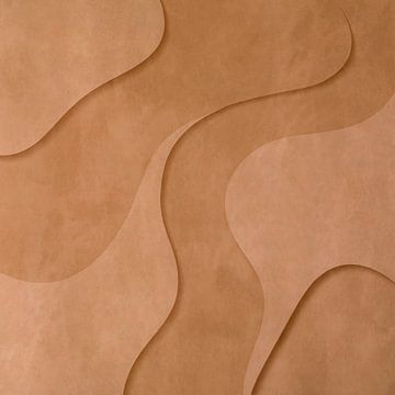 Reliefkunst: Weiche organische Formen in warmen Sandfarben