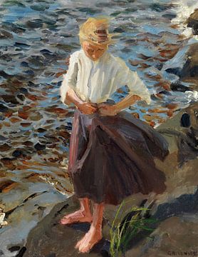 Akseli Gallen-Kallela,Une fille debout dans le vent