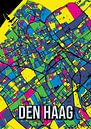 Den Haag Pop Art Kleurijke Stadskaart Poster van Jorn van Hezik thumbnail