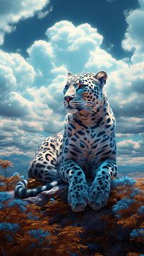 Schilderij Leopard In The Clouds van Blikvanger Schilderijen