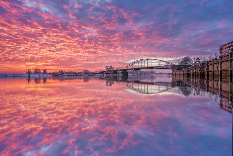 coucher de soleil sur la rivière IJssel par Michel Jansen