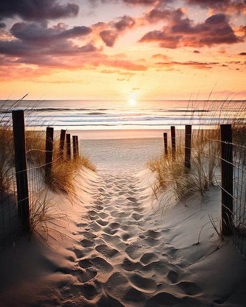 Zonsopgang aan zee van fernlichtsicht