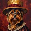 Yorkshire Terrier Hund im viktorianischen Kleid von MIROKKU