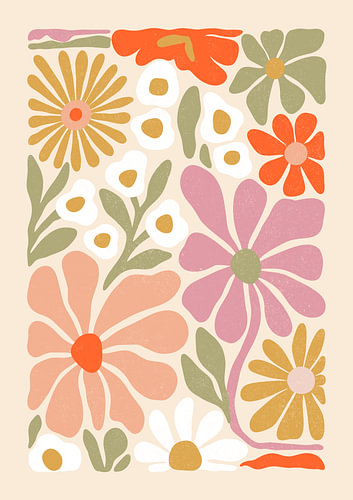 Vrolijke retrobloemen