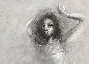 African lady with curly hair by Emiel de Lange thumbnail