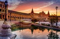Canal in the Plaza Espana in Seville