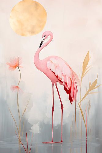 Vintage Flamingo, Boho Strand
