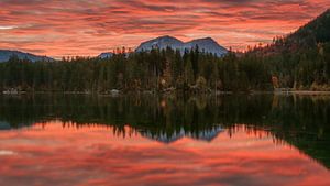 Fiery Dawn on the Hintersee (With Kehlsteinhaus View)