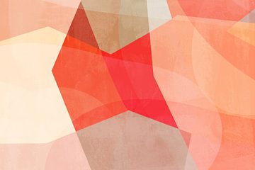 Oranje en roze abstracte vormen van Dina Dankers