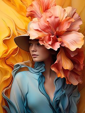 kleurrijk vrouwelijk portret van PixelPrestige