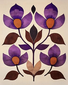 Retro Flowers Print 2 van Kunstkabinet