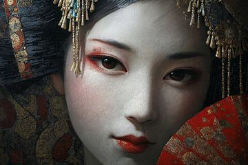 Picturesque Asian-style fictional art featuring a geisha by Egon Zitter