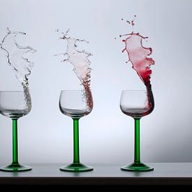 Tripple wine glasses van Theo Mulder