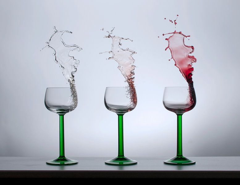 Dreifache Weingläser von Theo Mulder
