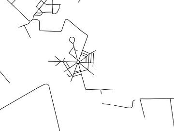 Kaart van Bourtange in Zwart Wit van Map Art Studio