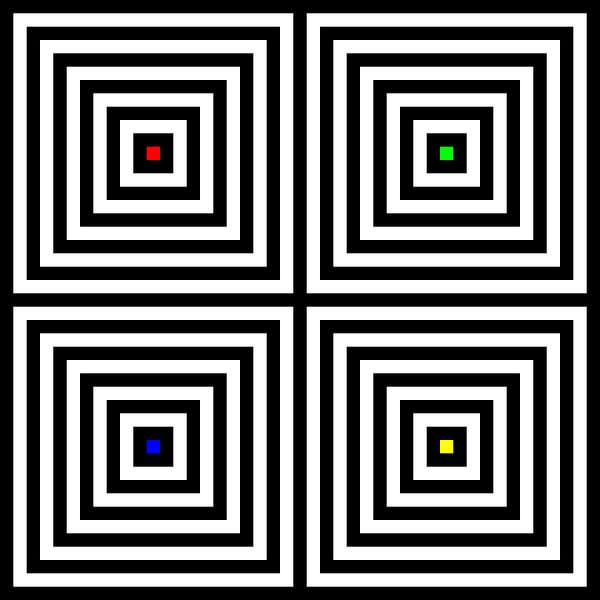 Nested | Center | 02x02 | N=6 | RGBY by Gerhard Haberern