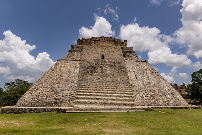 Main temple of the Maya in Uxmal, Mexico. by Erik de Rijk