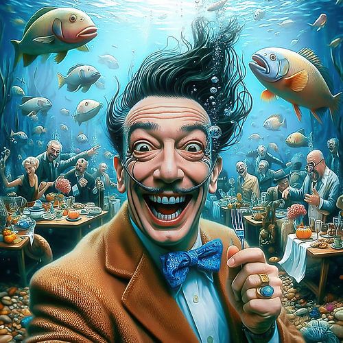 Salvador Dali invited to a seafood banquet