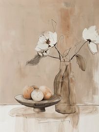 Still life in neutral tones in Japandi style by Japandi Art Studio