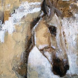 White horse by Mieke Daenen