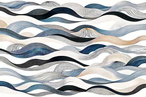 Noordse Zee, Moderne Scandinavische Kunst Abstractie