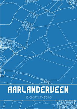 Blauwdruk | Landkaart | Aarlanderveen (Zuid-Holland) van Rezona